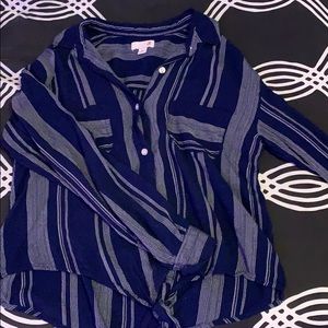 Long sleeve striped button up shirt